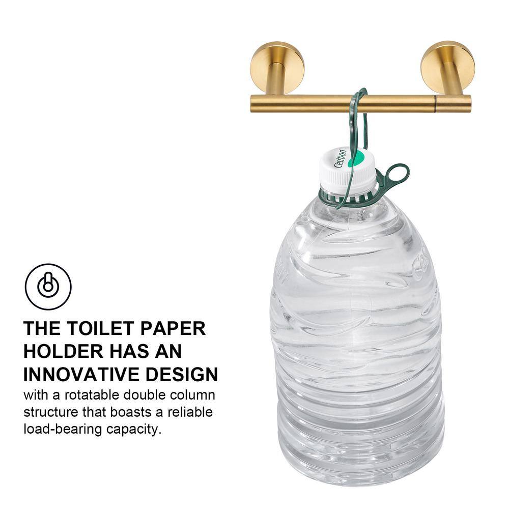 Brushed Gold Stainless Steel Wall Mounted Toilet Paper Holder