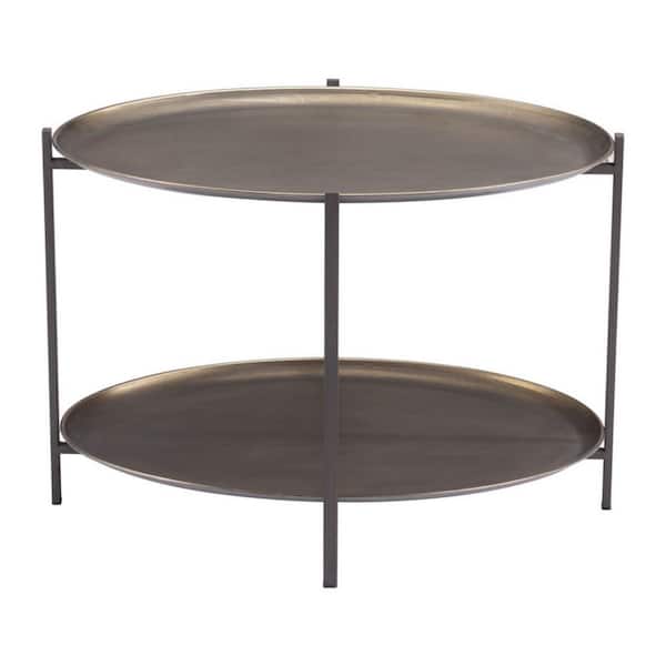 26.00 in. Bronze Oval Metal Coffee Table