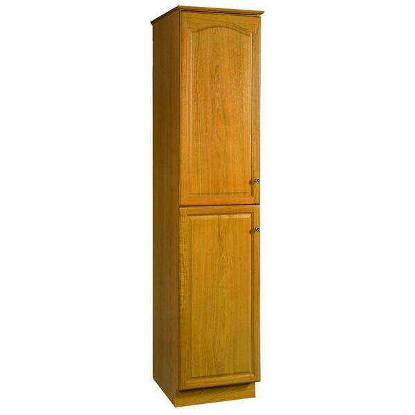 Design House Claremont 19 in. W x 21 in. H Two Door Linen Cabinet Unassembled in Honey Oak