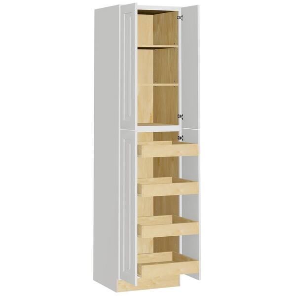 Home Decorators Collection Grayson Pacific White Plywood Shaker Stock Assembled Pantry Utility