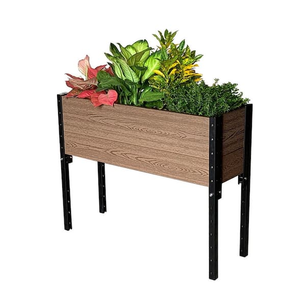 EverBloom 36 in. L x 12 in. W x 28 in. H Elevated Composite Trough Planter