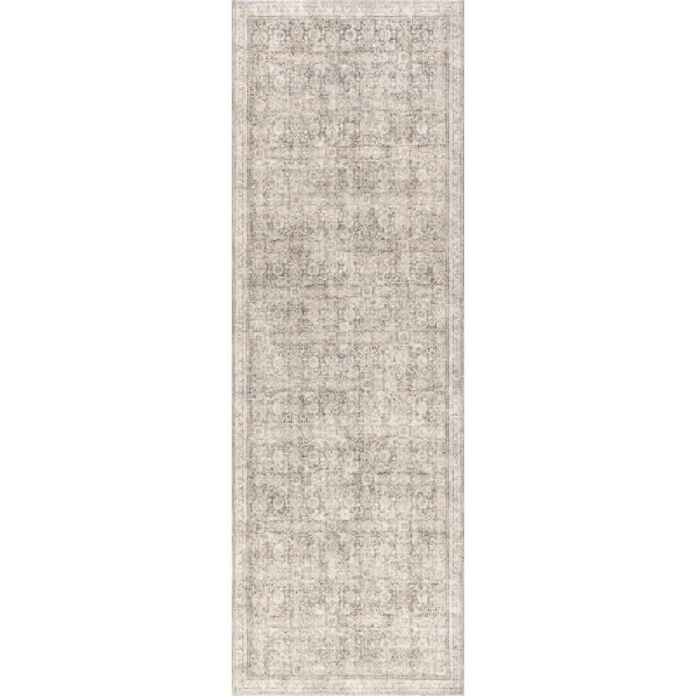 2 ft. 8 in. x 8 ft. Cally Grey Hillstone Collection Traditional Vintage Medallion Runner Rug price history on PriceWatchPro