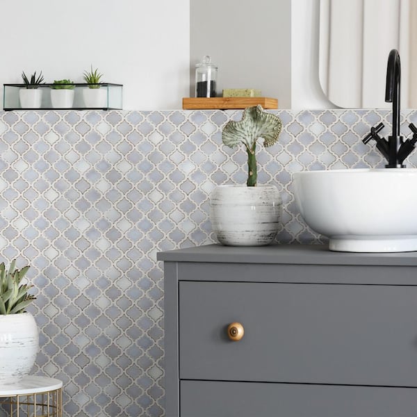 Hudson Tangier Grey Eye 12 in. x 12 in. Porcelain Floor and Wall Mosaic Tile (11.0 sq. ft./Case)