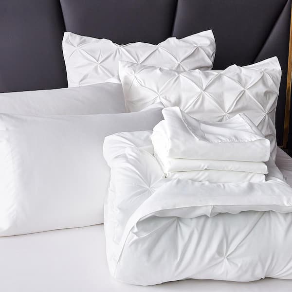 The Soft White Pintuck Throw Pillow