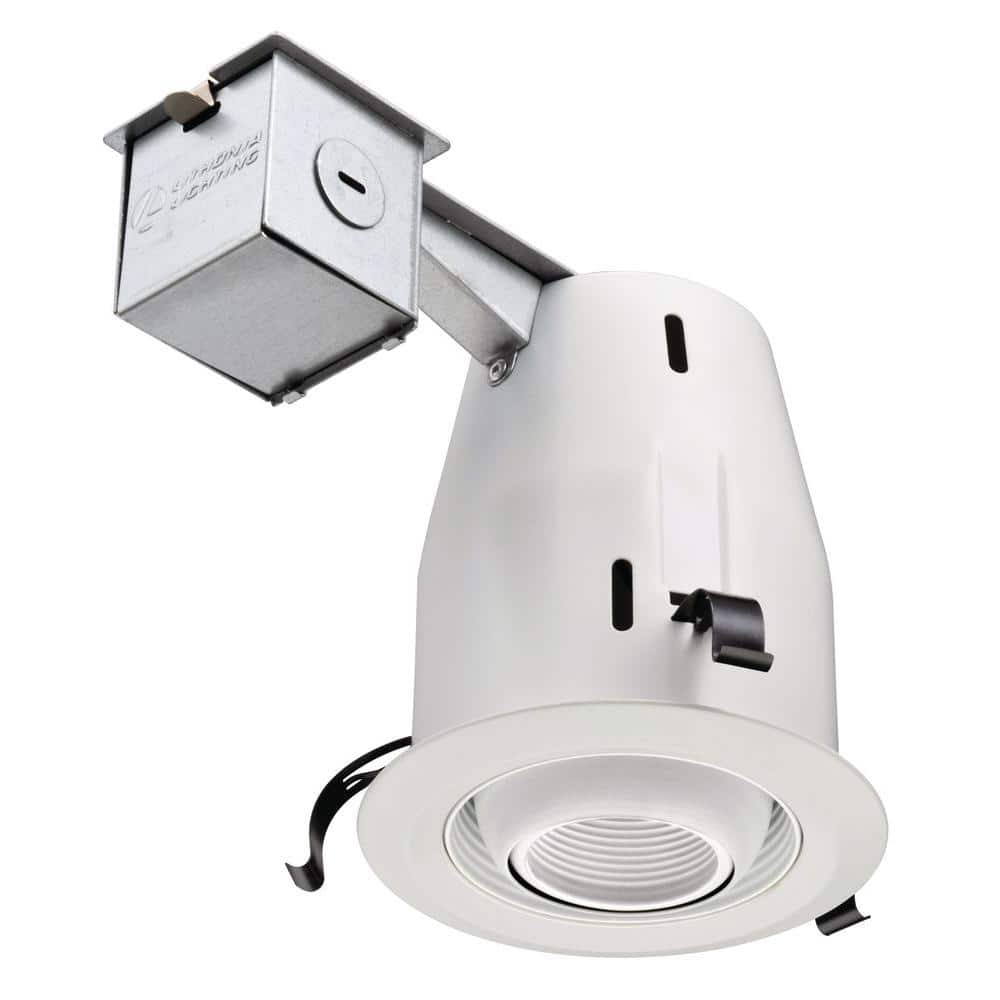 Photona ヘッドライト　大きいお釜付き Lithonia Lighting 4 in. White Recessed Eyeball Kit LK4EMW - The