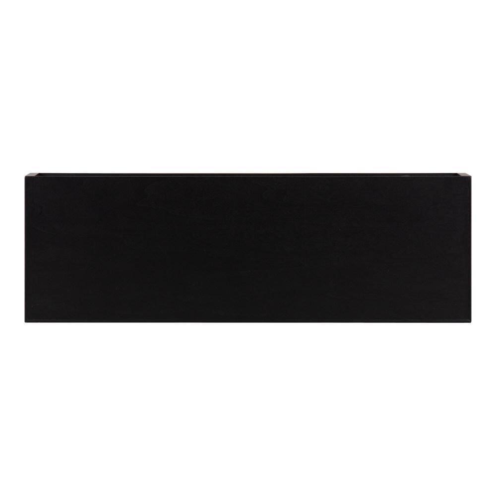 Havlock Black Solid Wood Floating Wall Shelves, Set of 2