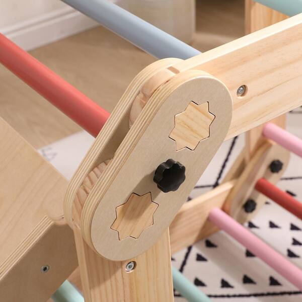 Funphix 6-In-1 Colorful Kids Modular Wooden Pikler with Ramp