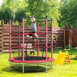 Kids Youth Jumping Round Trampoline Exercise with Safety Pad