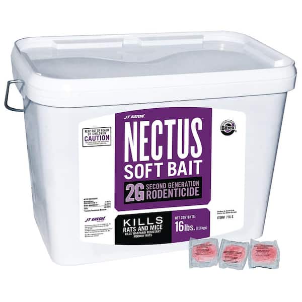 JT Eaton Nectus 16 lbs. Soft Bait 2 Gal. Second Generation Rodenticide Bait for Rats and Mice Pail