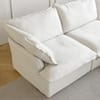 J&E Home 122.82 in. 4-Pieces Flared Arm Modular Velvet Modern Sectional Sofa in White 4-Pieces JE-120WE-2345
