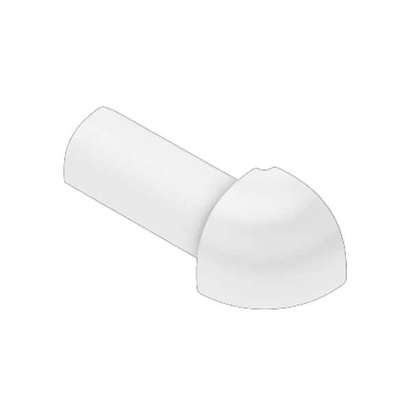 Schluter Rondec Bright White 7/16 in. x 1 in. PVC Tile Edging Trim 90 Degree Outside Corner