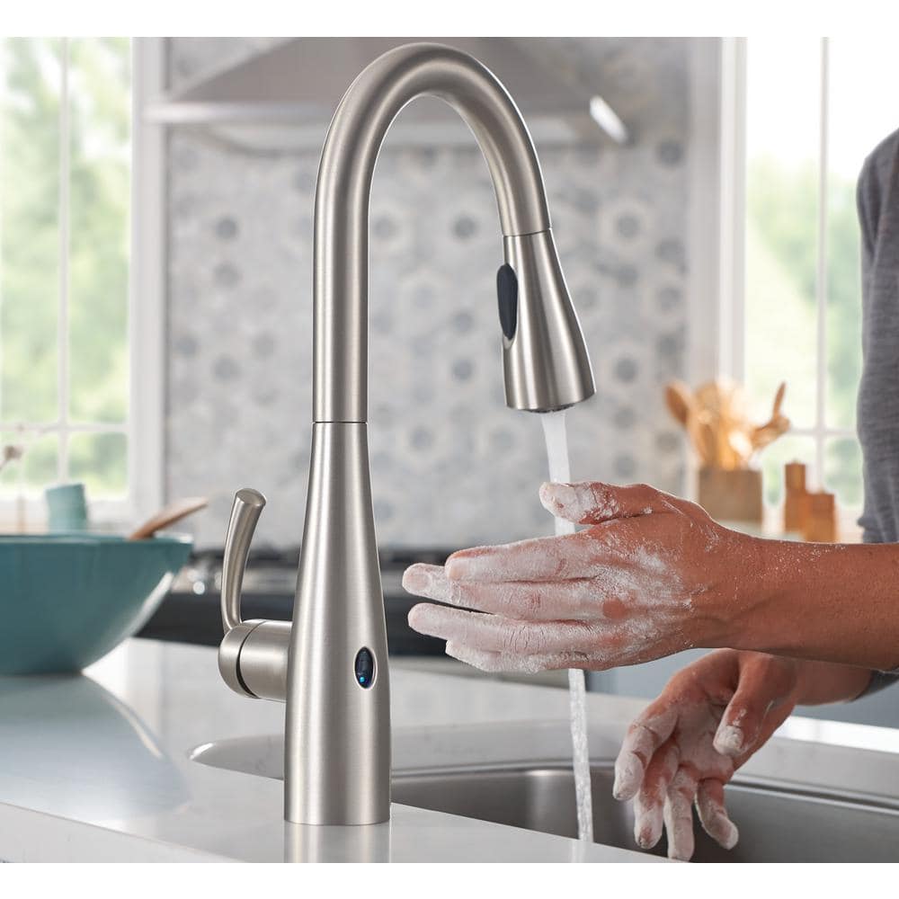 Essie Stainless Steel Touchless Pull-Down Kitchen Faucet with Soap Dispenser