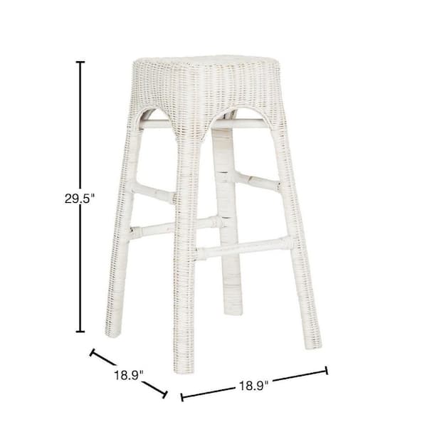 Safavieh Percy White Distress Bar Stool Safavieh Percy White Distress Bar Stool
