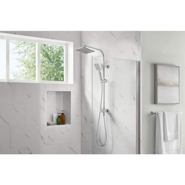 Modern hotsell Wall Bar Shower Kit 1-Spray 8 In. Square Rain Shower Head with Hand Showe