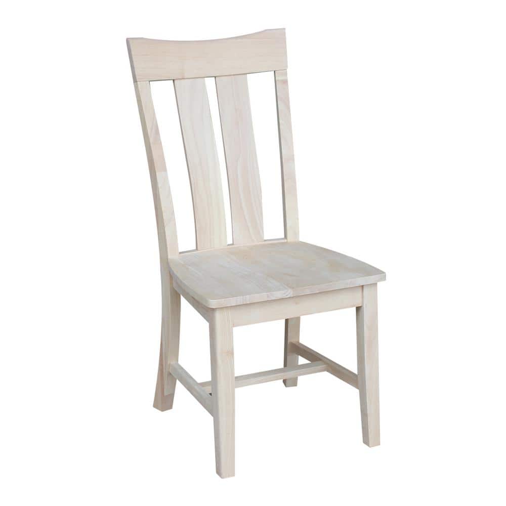 Ava White Wood High Slat Back Dining Chairs, Set of 2
