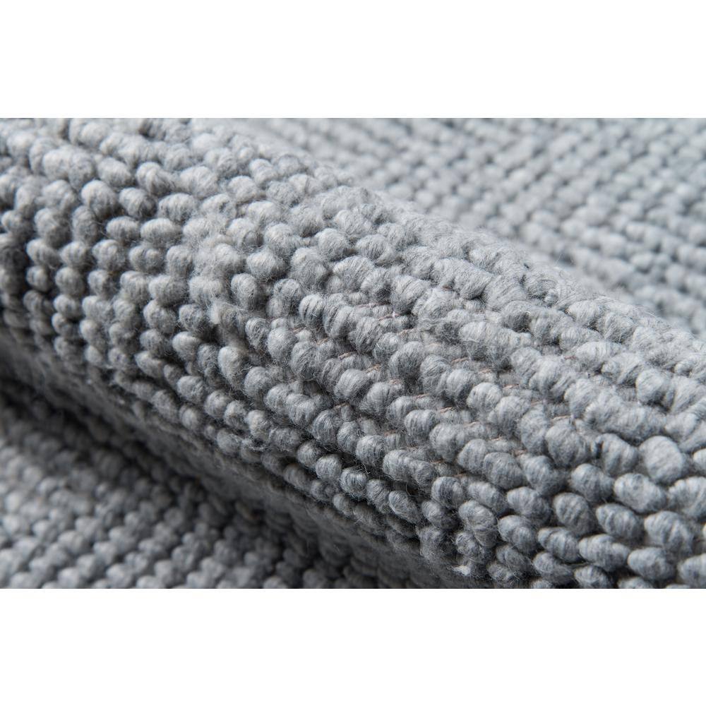 Gray Handwoven Wool and Synthetic Herringbone Area Rug