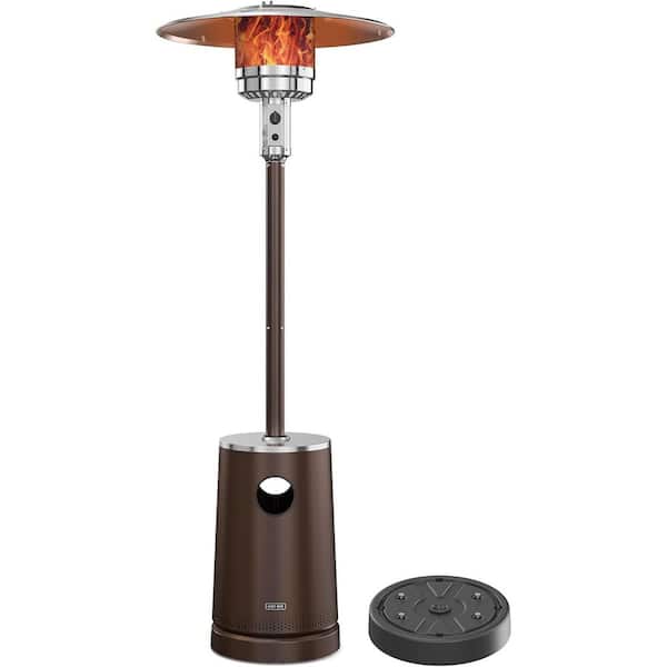 EAST OAK 50,000 BTU Brown Gas Patio Heater Plus Weighted Base Outdoor Heater for Home and Residential Triple Safety Protection