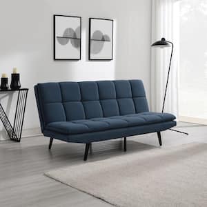 Felix 70 in. Dark Blue Fabric Convertible Sofa