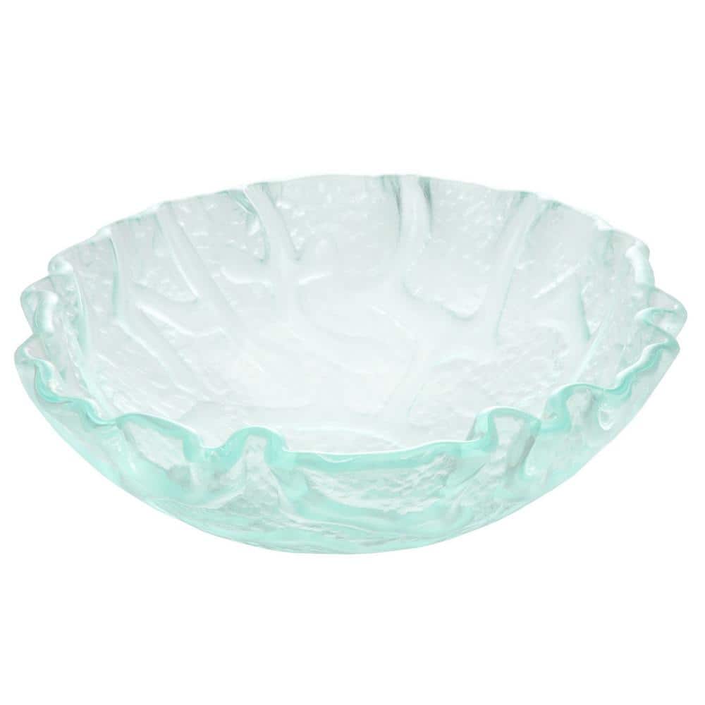 Clear Wavy Textured Glass Above-Counter Vessel Sink