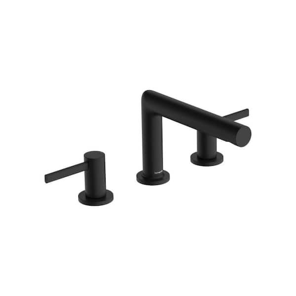 Zesis S 8 in. Widespread Double Handle Bathroom Faucet in Matte Black