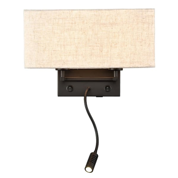 CLAXY 9.06 in. 1-Light Black Modern Wall Sconce with Standard Shade
