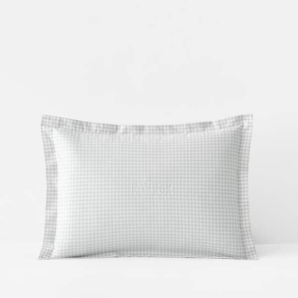 Company Kids by The Company Store Company Kids Ditsy Gingham Organic Cotton Percale Gray Toddler Sham