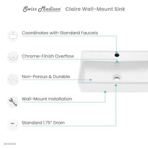 Claire Ceramic Wall Hung Sink in White