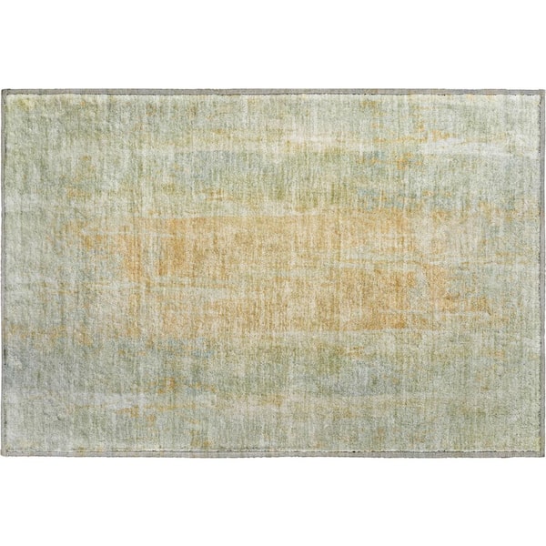 Mayfield Premium Machine Washable Abstract AMF2309 Sage 2 ft. x 3 ft. Accent Rug