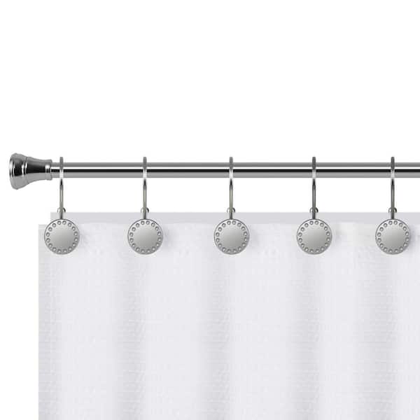 Utopia Alley Deco Flat Double Roller Shower Curtain Hooks (Chrome)