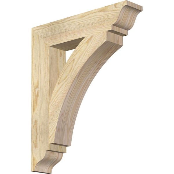 Ekena Millwork 4 in. x 24 in. x 20 in. Douglas Fir Thorton Traditional Rough Sawn Bracket