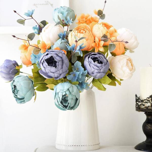 19.7 in. Multi-Colored Indoor Artificial Peony Flower 2