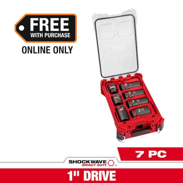 SHOCKWAVE Impact Duty 1 in. Drive 7-Piece MM and SAE Wheel Service Socket-Pack OUT Set