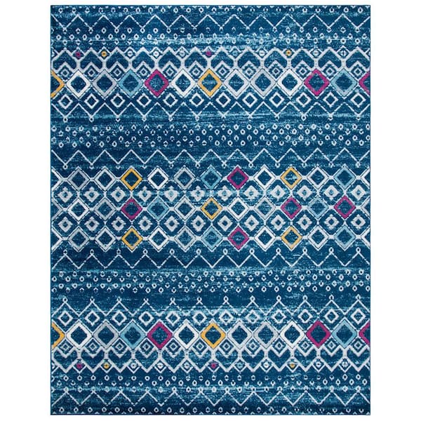 Amsterdam 11 ft. x 15 ft. Navy/Turquoise Tribal Area Rug
