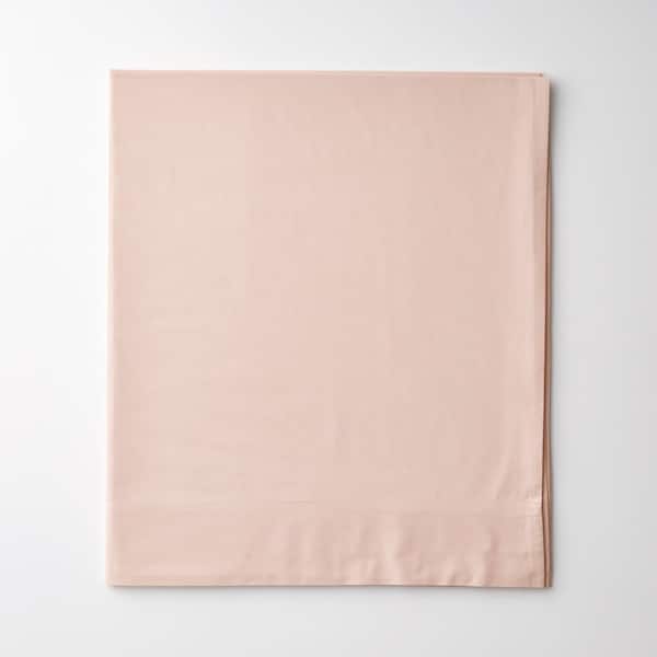 The Company Store Company Cotton Peach Nectar Solid 300-Thread Count Cotton Percale Full Flat Sheet