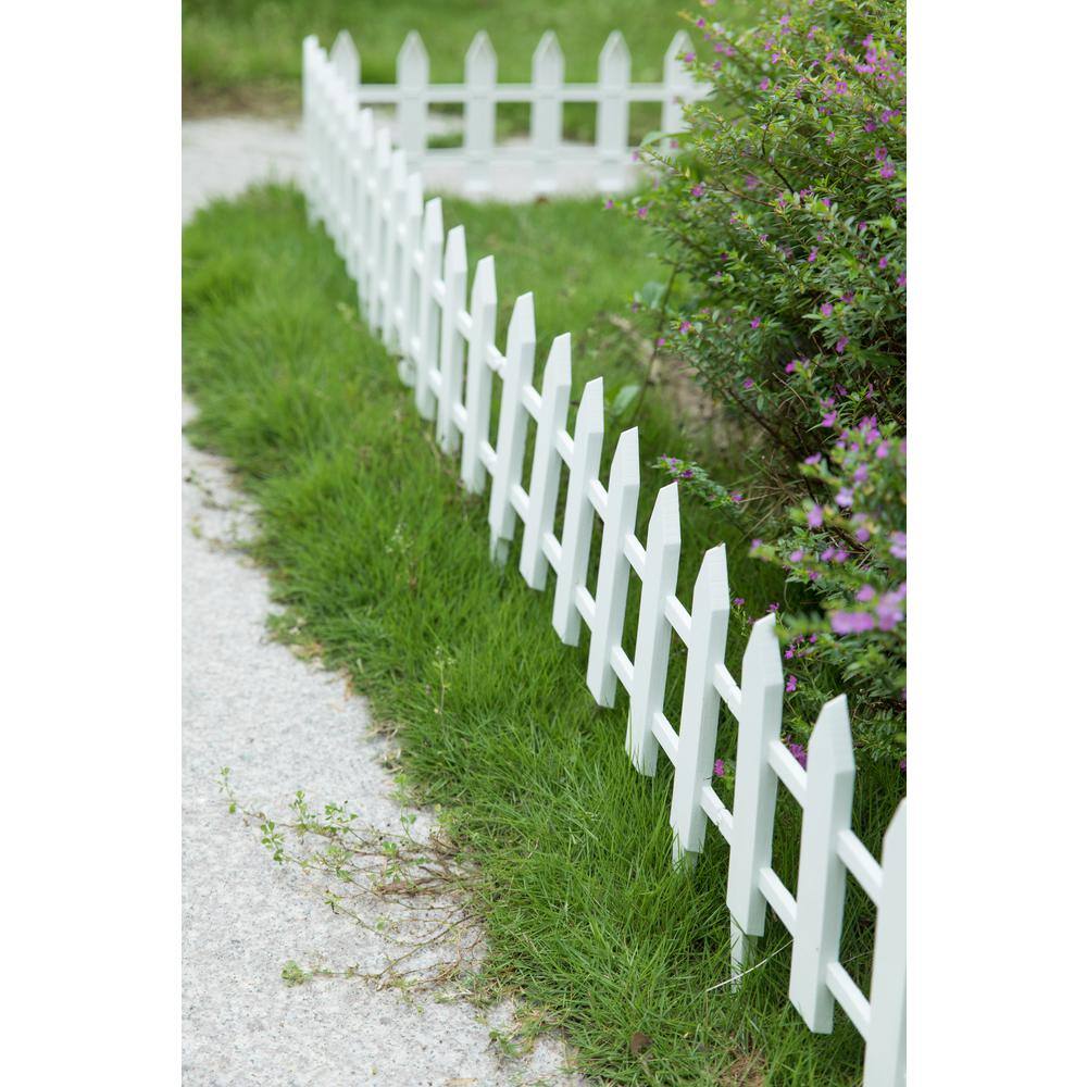 White Vinyl Garden Picket Fence Panel, 12 x 21.75 Inches