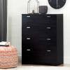 Black Onyx Double Vertical Nursery Dresser with Soft Close Drawer