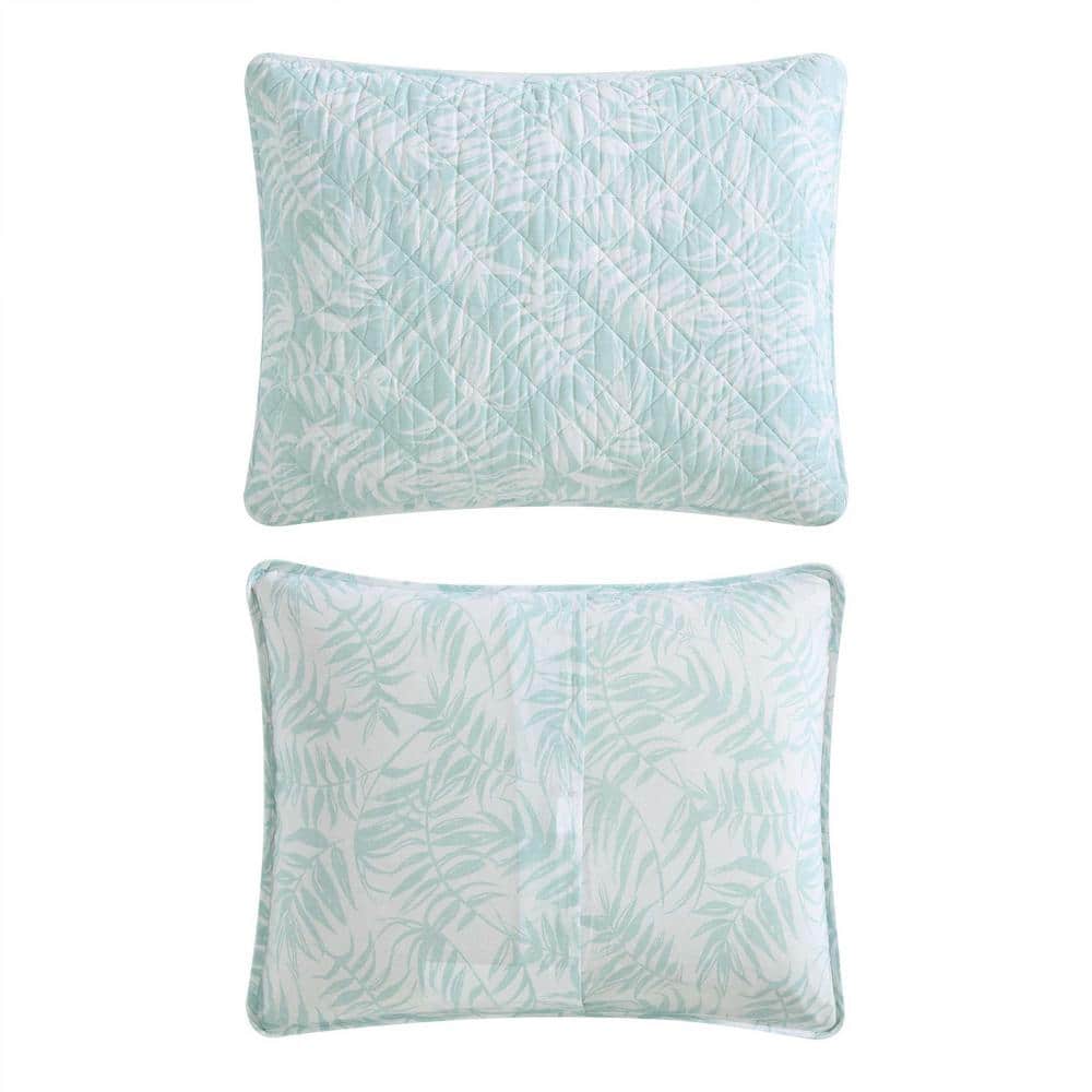 King Size Blue Cotton Reversible Quilt Set with Shams
