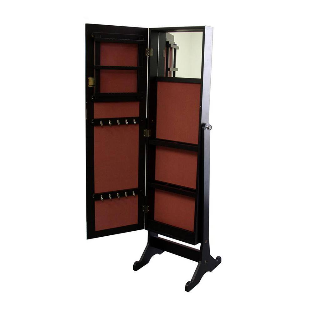 Cherry Hardwood Free Standing Jewelry Armoire with Mirror