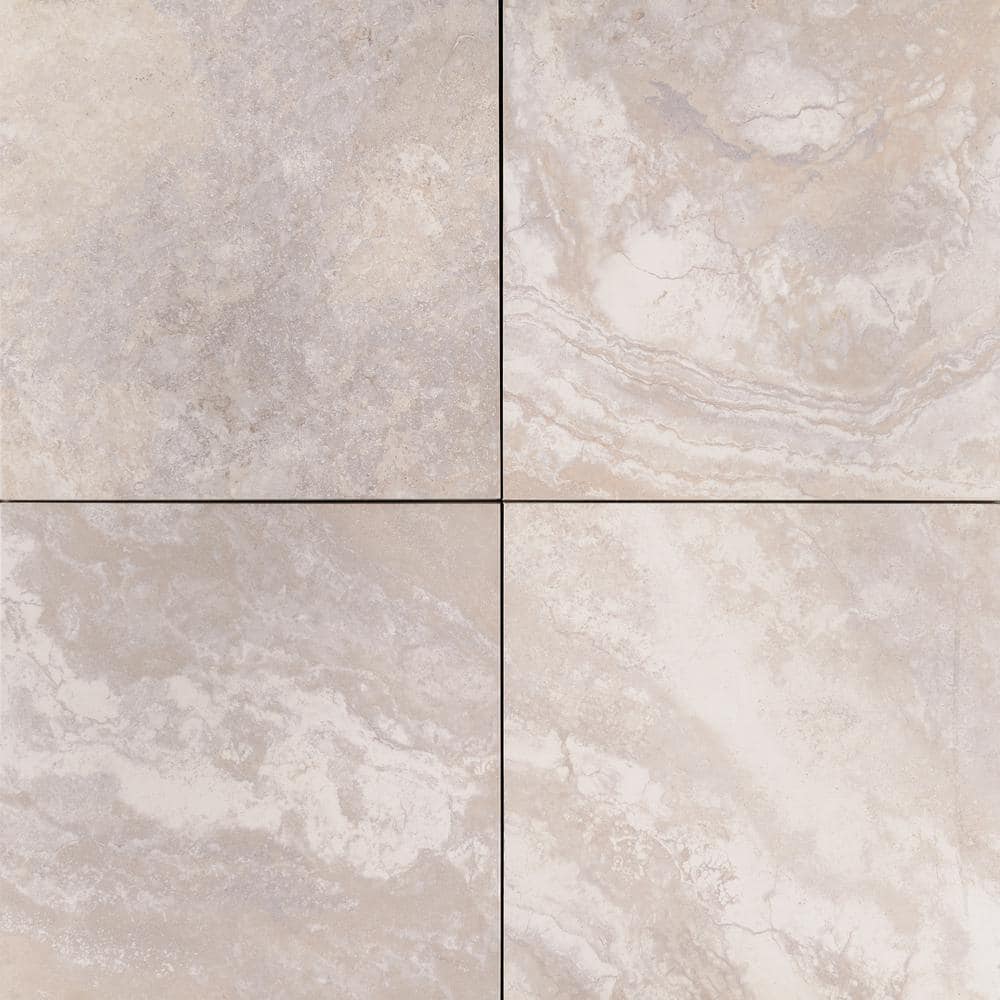 MSI Argento Travertino 24 in. x 24 in. Matte Porcelain Paver Tile (2 ...