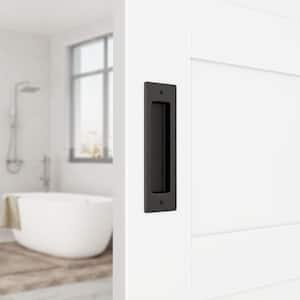 6-1/2 in. L Black Recessed Sliding Door Pull Handle with Mounting Screws Brushed Finish Rectangular Flush Pull Handle