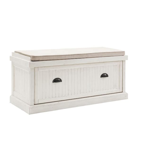 Crosley Seaside White Entryway Bench