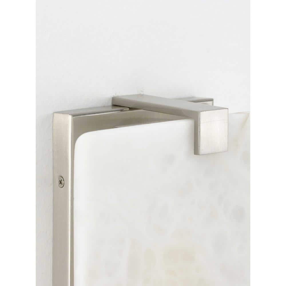 Earthy Glow Brushed Nickel LED Wall Sconce with Stone Dust Shade