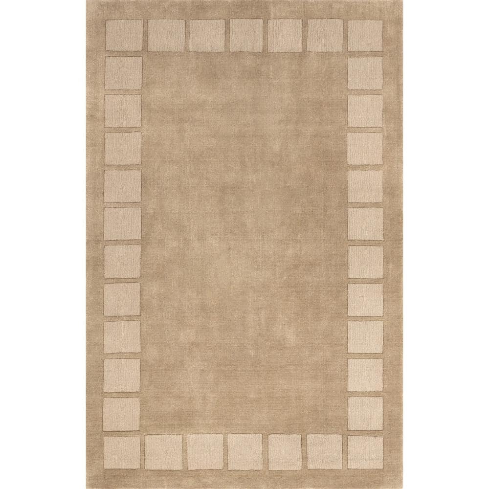 RUGS USA Petra High-Low Wool-Blend Fawn 4 ft. x 6 ft. Indoor/Outdoor ...