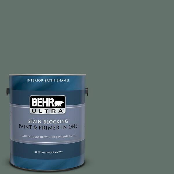 BEHR ULTRA 1 gal. #UL210-3 Heritage Park Satin Enamel Interior Paint and Primer in One