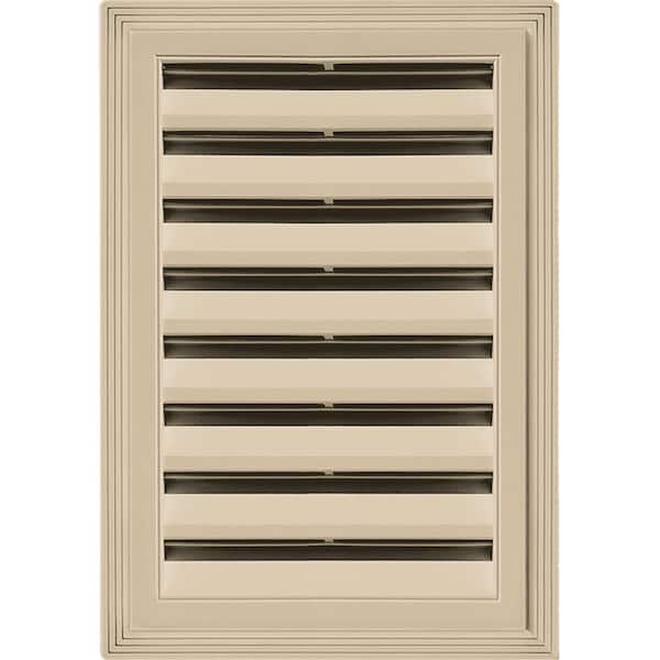 Builders Edge 12 in. x 18 in. Rectangle Gable Vent #013 Light Almond