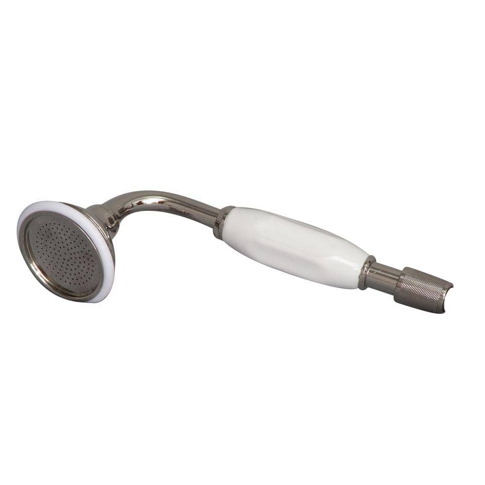 Polished Nickel Wall Mounted Clawfoot Tub Faucet with Porcelain Handles