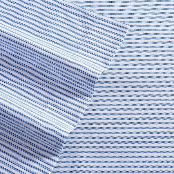 Poppy & Fritz Oxford Stripe Blue Cotton Twin XL Fitted Sheet