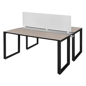 LEXUS 71″ Modern Home & Office Furniture Desk Brown & White – Casa Mare