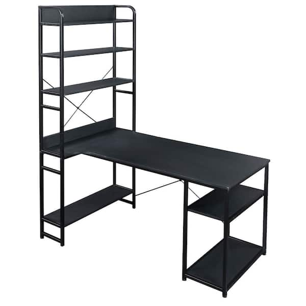 dripex computer desk with 4 tier storage shelves