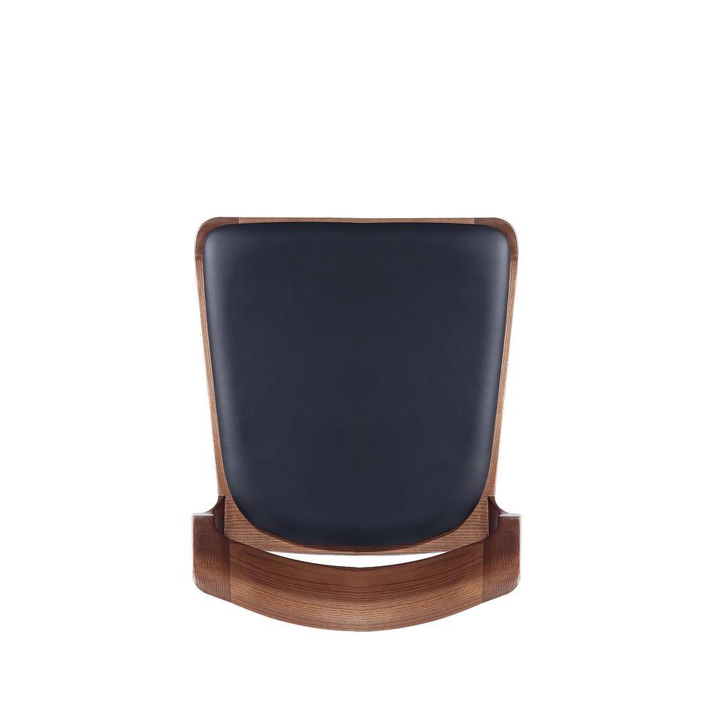 Moderno Walnut and Black Stackable Dining Chairs Set